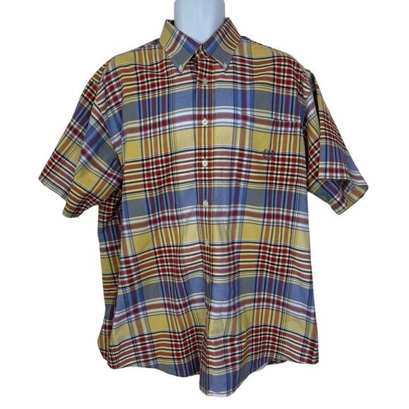 Cinch Plaid Button Down Shirt Short Sleeve Size Large Casual Western - Picture 1 of 8